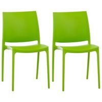 set de 2 sillas apilables maya plastico verde 50x44x81 cm clp