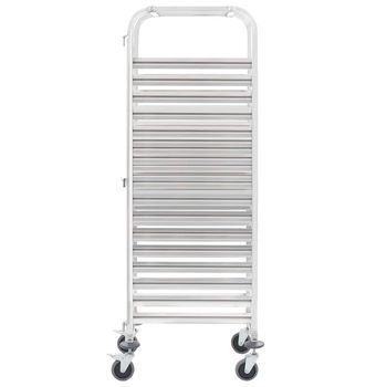 Carrito De Cocina，estantería De Cocina, Carrito De Servir 16 Bandejas Acero Inoxidable 38x55x163 Cm