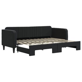 Sofá Cama Nido Terciopelo Negro 80x200 Cm Vidaxl
