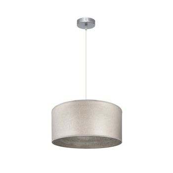 FABRILAMP Colgante Tania 1xe27 Niquel/madera Gris Regx40x40 Cm
