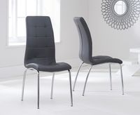 calgary charcoal grey faux leather dining chairs - grey