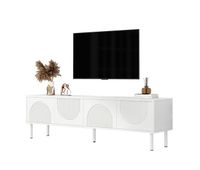 mueble tv 180cm de mdf y panel de particulas con 4 puertasblanco