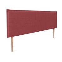 cabecero de lino natural liso con ribete 160x105cm con patas camas 150160 - rojo