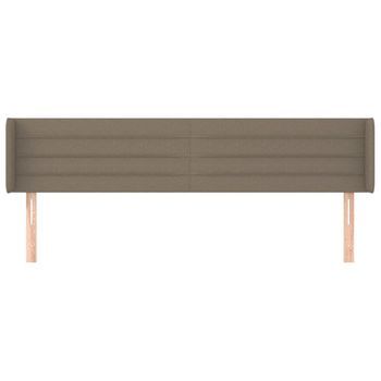 Cabecero Cama Mueble De Dormitorio De Tela 183 X 16 X 78/88 Cm Gris Topo M02_0007760