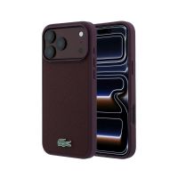 funda para movil lacoste petit pique burdeos compatible con magsafe para iphone 17 pro y 18 pro