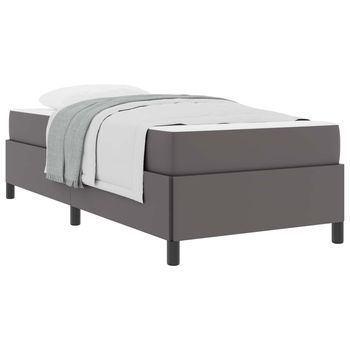Estructura De Cama Con Colchón Gris 90 X 200 Cm Tela Vidaxl