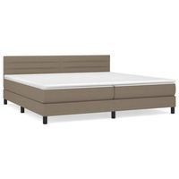 cama box spring con colchon tela gris taupe 200x200 cm vidaxl