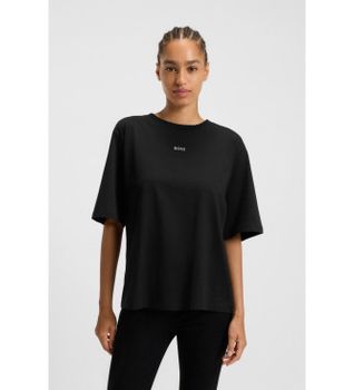 BOSS para mujer. 50523256 Camiseta Enis negro (M), Casual, Algodón, Manga larga