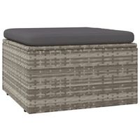 reposapies de jardin con cojin ratan sintetico gris 55x55x30 cm vidaxl