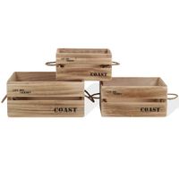 cajones de paulonia set de 3 piezas marrones