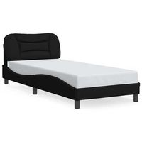 cama para adulto  cama individual  estructura de cama con cabecero de tela negro 80x200 cm
