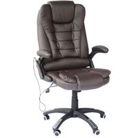 homcom silla de oficina y escritorio regulable en altura reclinable 135 y funcion basculante con calefaccion y funcion masaje con 5 programas y 6 puntos vibratorios 62x68x111-121cm hasta 120kg marron   aosom espana