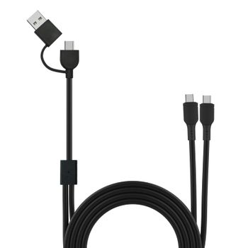 Muvit For Change Cable USB-C + USB a 2x USB-C 3A/60W 1m Negro