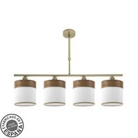 fabrilamp lampara cloe 4xe14 cueroblanca-madera oscura regx75x14 cm
