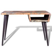 mesa de escritorio   escritorio de despacho  escritorio de madera reciclada con patas de hierro