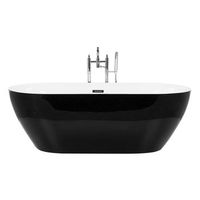 banera independiente de acrilico sanitario negro brillante individual 150 x 75 cm ovalada estilo moderno carrera