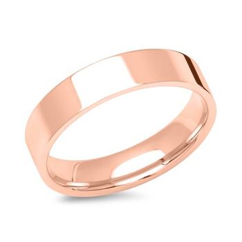 Anillo de hombre chapado en oro rosa pulido de 5 mm de ancho