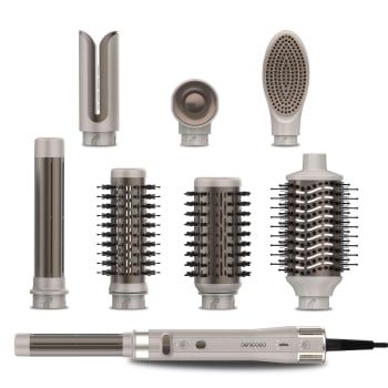 Moldeador de Pelo Cecotec Ceramiccare 8 en1 Airglan Gyro, 1500 W - Champagne