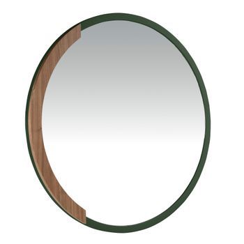 Espejo pared redondo madera MDF Verde Angel Cerdá 3247 Ø80x4