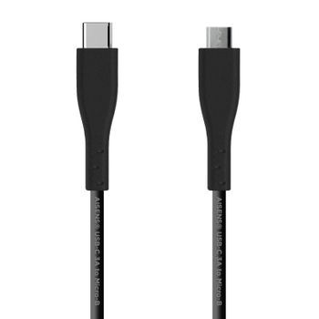 Aisens Cable USB 2.0 3A Tipo C Macho a Micro B Macho 1m Negro