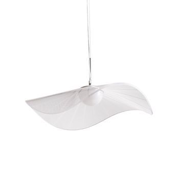 Lámpara Colgante Led Iluminación Pantalla Acrílica Metal Bombilla Abierta Blanco Loire
