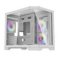 caja pc darkflash ft418 mini tower blanca con 6 ventiladores argb
