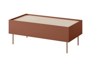 Mesa de centro 2 cajones con pie de metal 120x45 cm