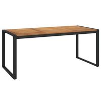mesa de jardin  mesa de exterior con patas en u madera maciza acacia 180x90x75 cm