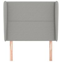 cabecero cama mueble de dormitorio con orejas de tela claro 83 x 23 x 118128 cm gris m020003287