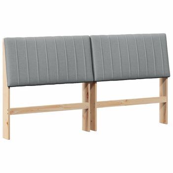 Cabecero Tapizado Gris Claro 180 Cm Madera De Pino Macizo Vidaxl