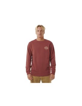 Sudadera Rip Curl Stapler Crew Hombre Apple Burdeos