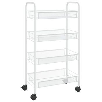 Carrito De Cocina，estantería De Cocina, Carrito De Servir 4 Niveles Hierro Blanco 46x26x85 Cm