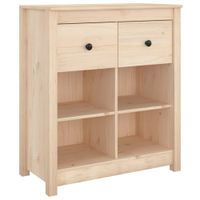 aparador auxiliar de salon de madera maciza de pino marron 70x35x80cm