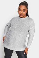 yours jersey con lentejuelas plateadas mujer curvy y tallas grandes yours