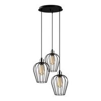 lampara de techo tel-6706 negro metal diametro 41x115 cm
