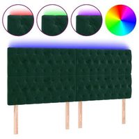 cabecero de cama  panel de cabecera  decoracion de pared con luces led terciopelo verde oscuro 180x7x118128 cm