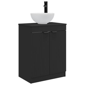 Vanidad De Baño Con Lavabo Negro 54 X 35 X 83 Cm Vidaxl