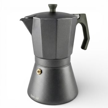 Cafetera Italiana Moka de Aluminio para Inducción, Vitro, Gas y Eléctrica | Espresso | 6/9/12 Tazas | Happy Friends