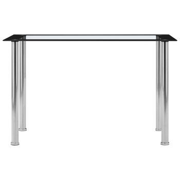 Mesa De Comedor | Mesa De Cena Vidrio Templado Negro Transparente 120x60x75 Cm