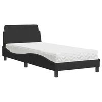 cama individual  cama para adultos  cama con colchon terciopelo negro 90x200 cm