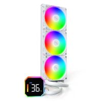 refrigeracion liquida montech hyperflow digital 360mm 3 ventiladores display argb blanca