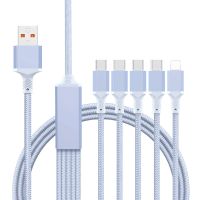 5 en 1 cargador usb-c de 100 w 5 en 1 cable usb-a a usb-cipmicro usb cable carga rapida transmision de datos nucleo de