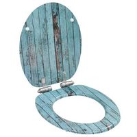 asiento wc tapa de cierre suave mdf diseno madera envejecida vidaxl