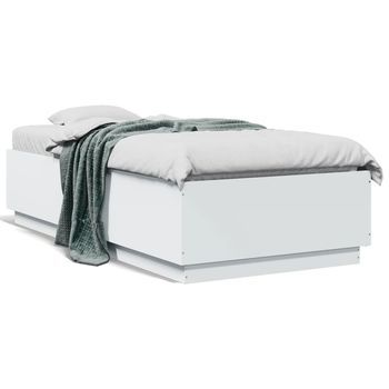 Cama Para Adulto | Cama Individual | Estructura De Cama Madera De Ingeniería Blanca 75x190 Cm
