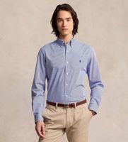 polo ralph lauren para hombre 710928254007 camisa slim fit de popelina elastica azul s casual algodon clasico manga larga