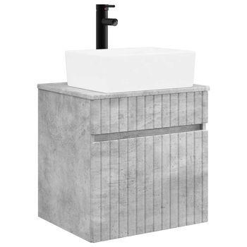 Vanidad De Lavabo Montada En La Pared Gris Hormigón Vidaxl