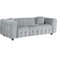 sofa recto vendome de chenilla - 3 plazas - gris
