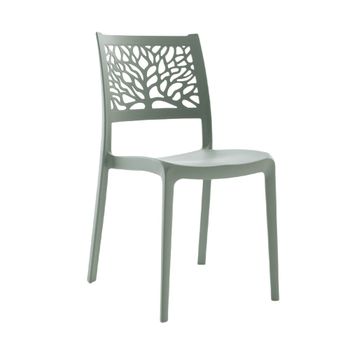 Conjunto de 6 sillas de resina para interior o exterior verde salvia