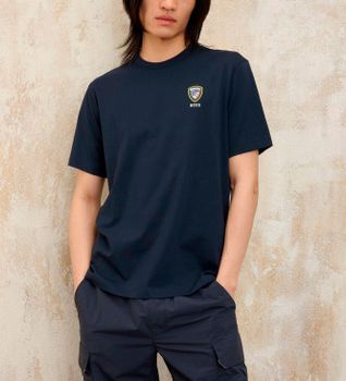 Blauer para hombre. 25SBLUH02196 Camiseta NYPD Irving marino (S), Casual, Algodón, Manga corta