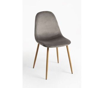 Silla teok terciopelo - gris oscuro